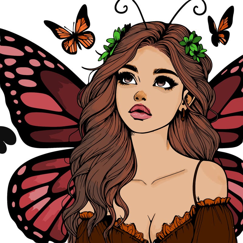 butterfly fairy realistic girl
