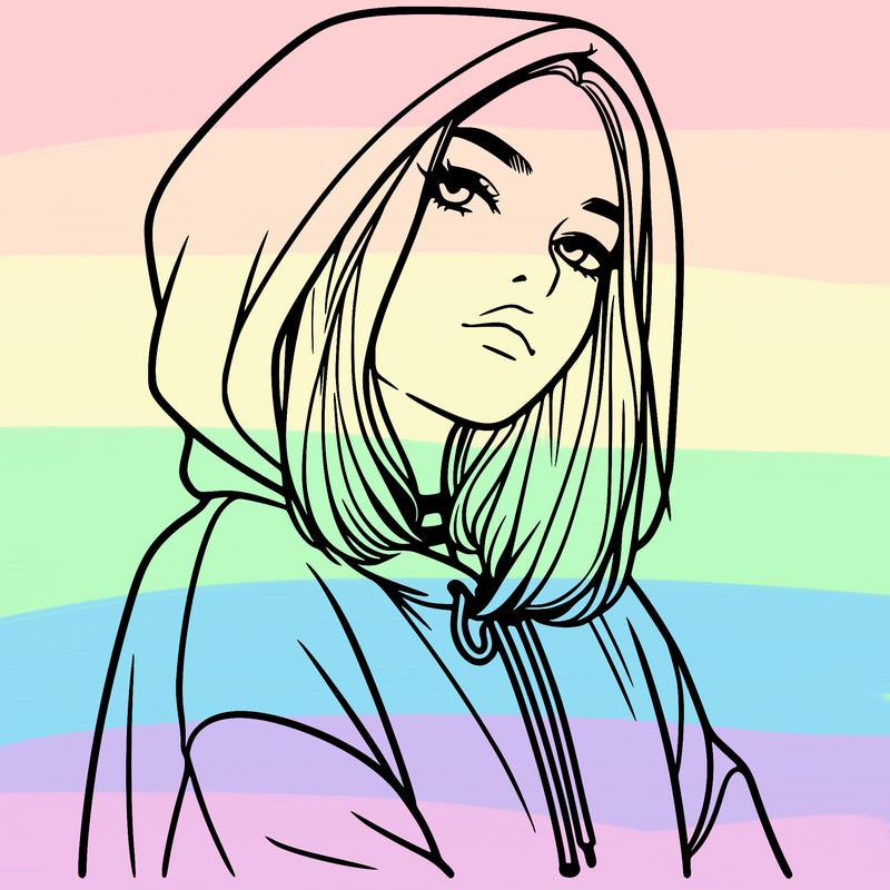 a realistic girl in a hoodie