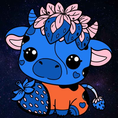 cute strawberry cow