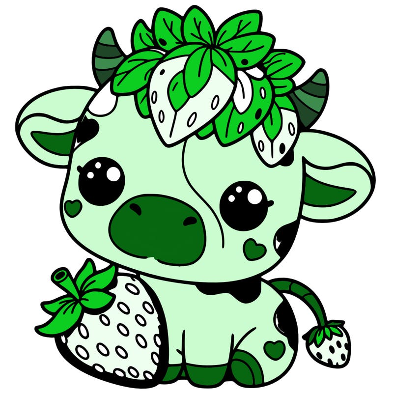 cute strawberry cow