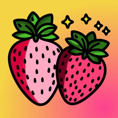 strawberry, line art simple