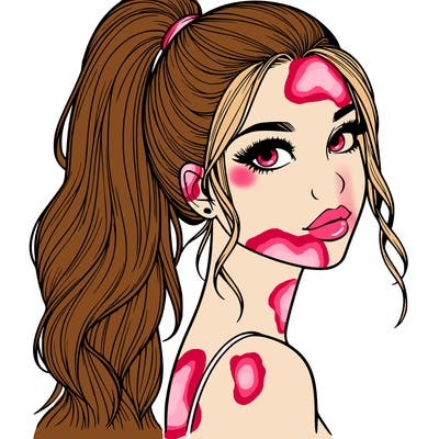 realistic pretty girl with high pony tail