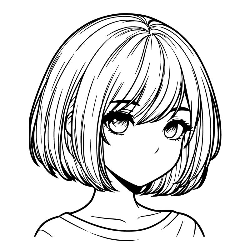 realistic girl with short hair