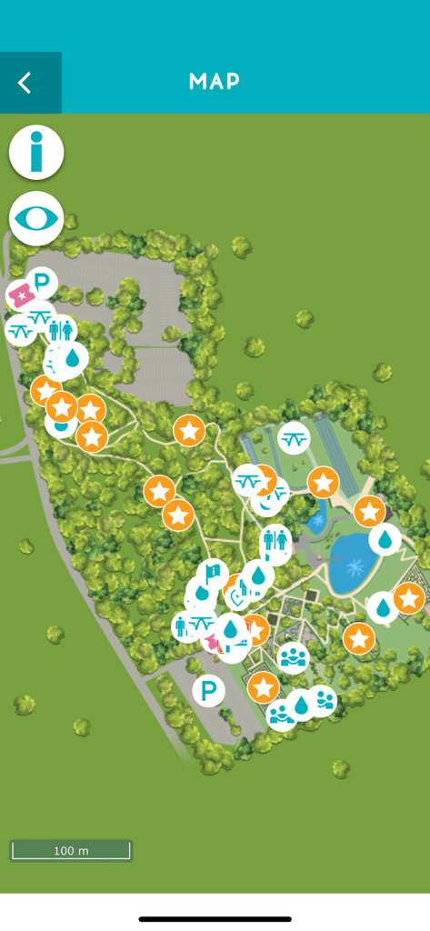 Enchanted Adventure - Interactive map of Enchanted Adventure park featuring various attractions and amenities icons