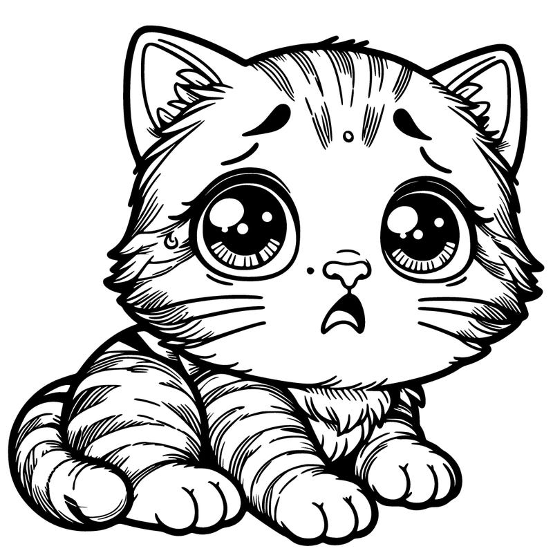 cute scared realistic kitten
