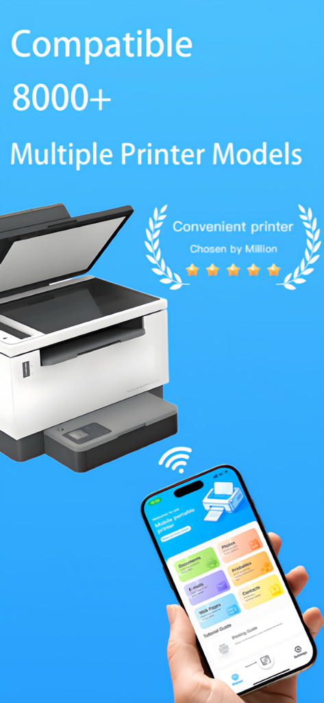 Smart Printer - Print & Scan - iPhone connecting to a wireless printer using the Smart Printer app interface.