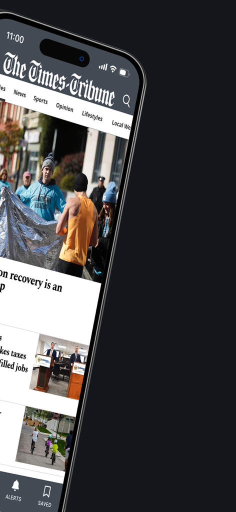 The Scranton Times-Tribune - Scranton Times-Tribune mobile app interface showing local news headlines