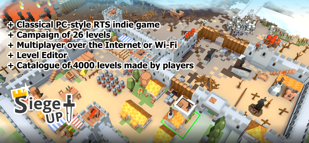 RTS Siege Up! - Medieval real-time strategy base with soldiers and defensive walls