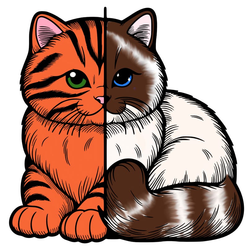 realistic split cat