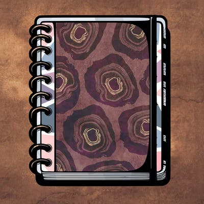 blank, realistic notebook