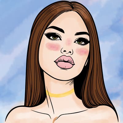 realistic woman with full lips