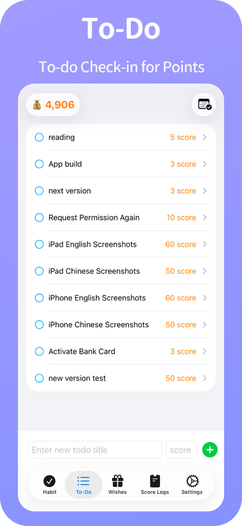 BetterWe - Habit Todo Wish - BetterWe app to-do list interface showing tasks and point rewards for check-ins