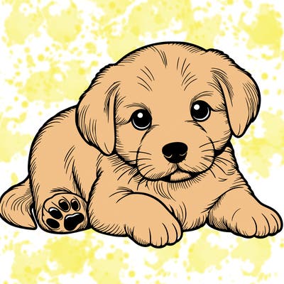 a cute realistic puppy