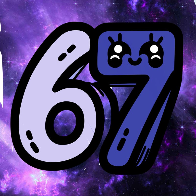 the numbers 67