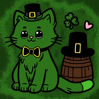 st patrick day cat