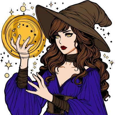 realistic women sorcerer using magic