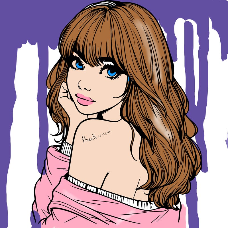 realistic girl with bangs looking over her shoulder