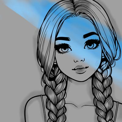 realistic girl with braids