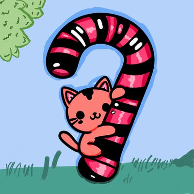 candy cane with a cat