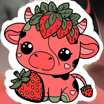 cute strawberry cow