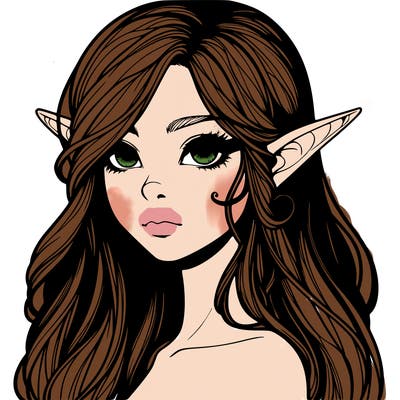 elf girl realistic dark fantasy