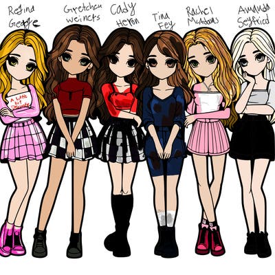 a group of girls realistic