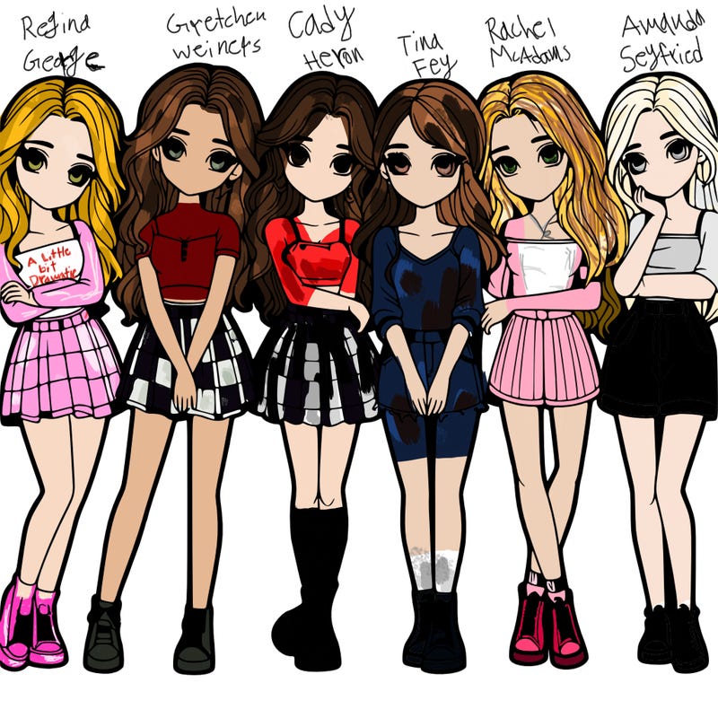 a group of girls realistic