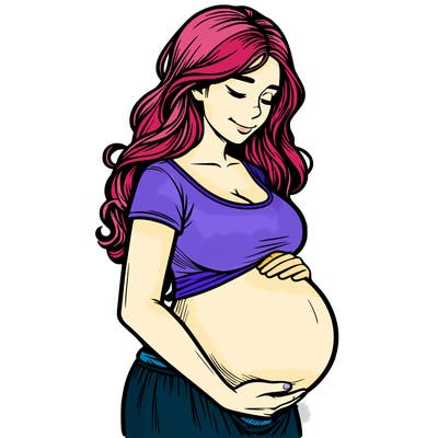 woman heavily pregnant realistic