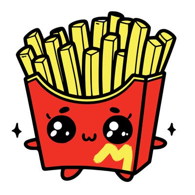 a cute. french fries