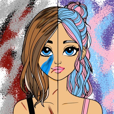 realistic girl split