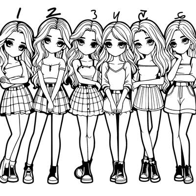 a group of girls realistic