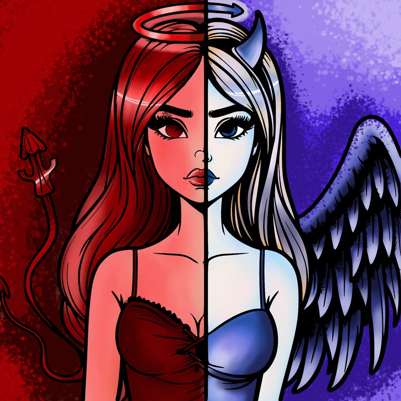 devil vs angel realistic girl