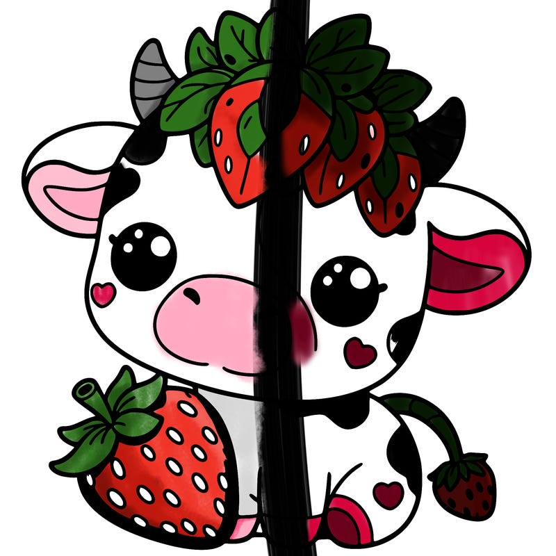 cute strawberry cow
