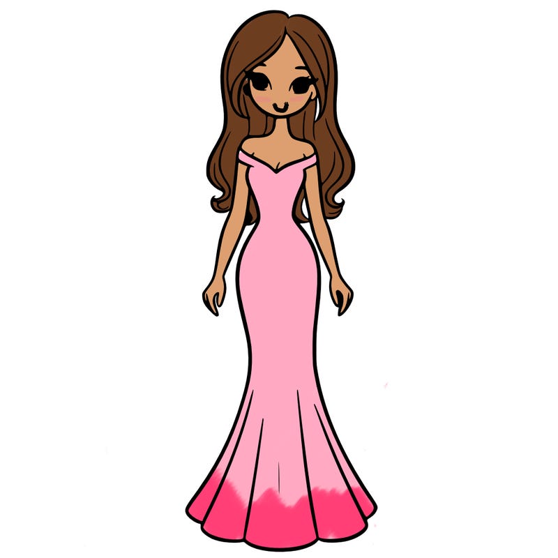 girl in long fitted dress