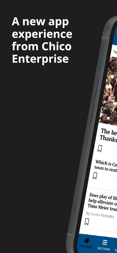 Chico Enterprise Record - Chico Enterprise-Record news app interface on a smartphone