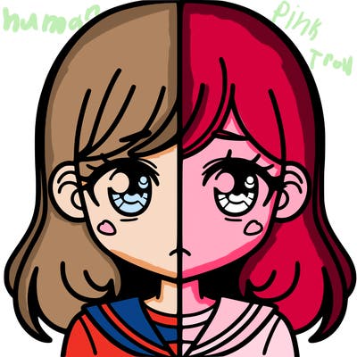a split of a girl