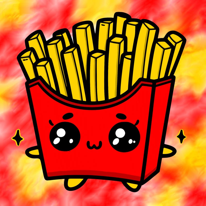 a cute. french fries