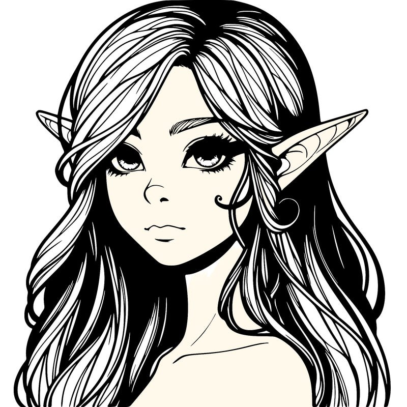 elf girl realistic dark fantasy