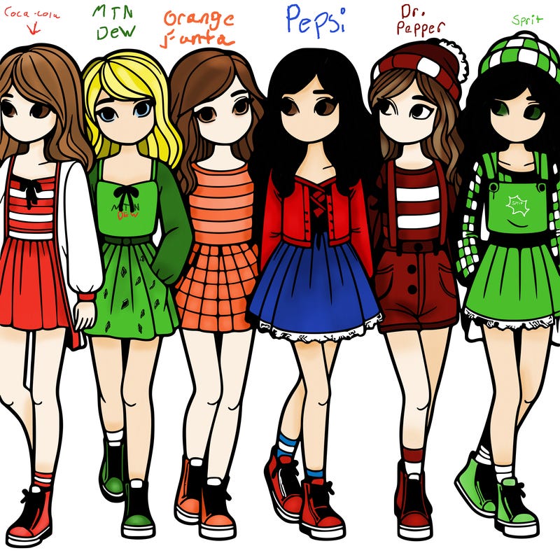 a group of girls standing in a line