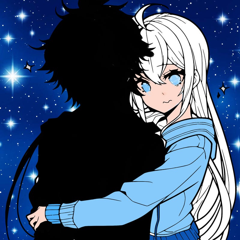 anime boy hugging an anime girl