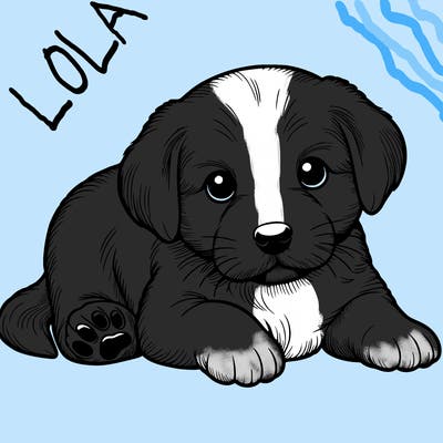 a cute realistic puppy