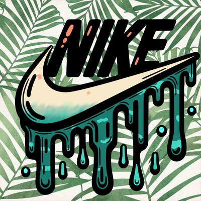 dripping nike logo