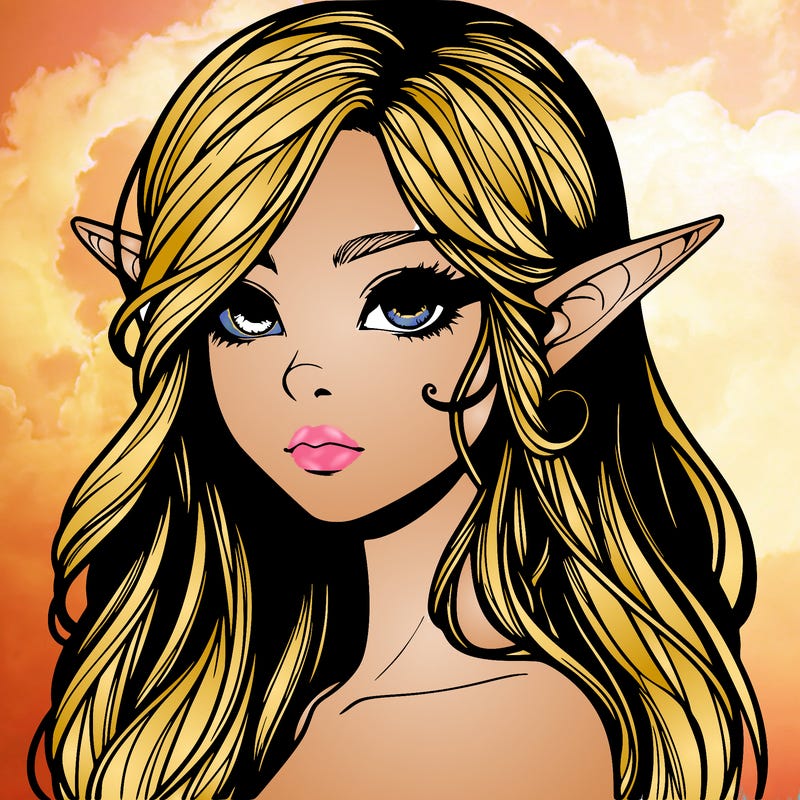 elf girl realistic dark fantasy