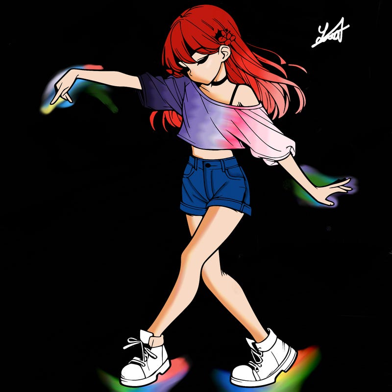 realistic girl danceing