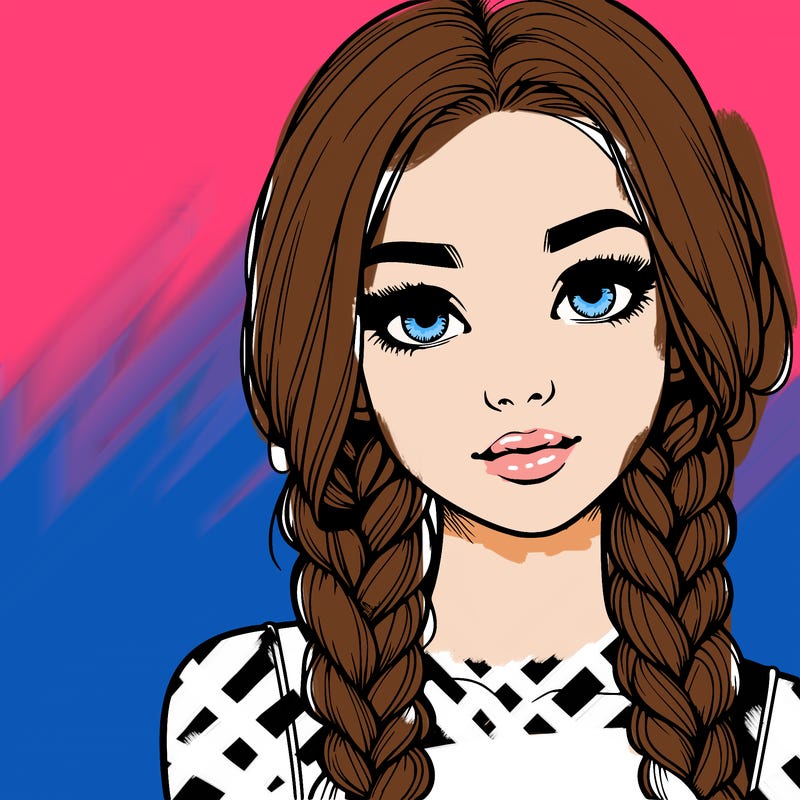 realistic girl with braids