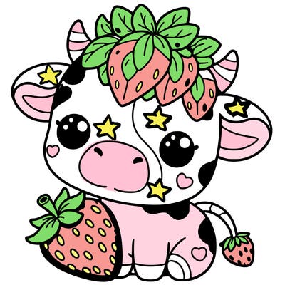 cute strawberry cow