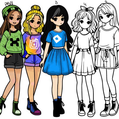 a group of five girls