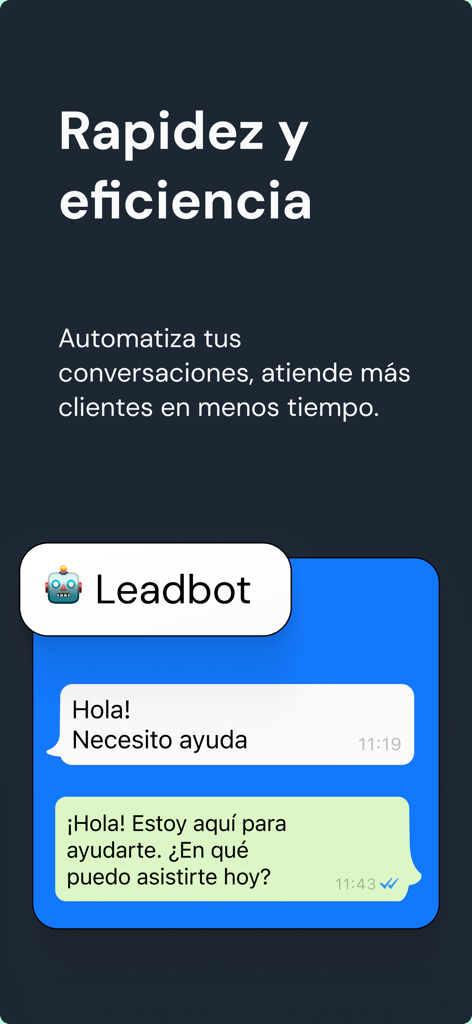 Leadsales - Leadsales app interface showing Leadbot automated conversation for business efficiency