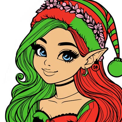 christmas girl elf realistic