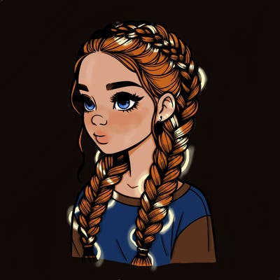 realistic girl with braids